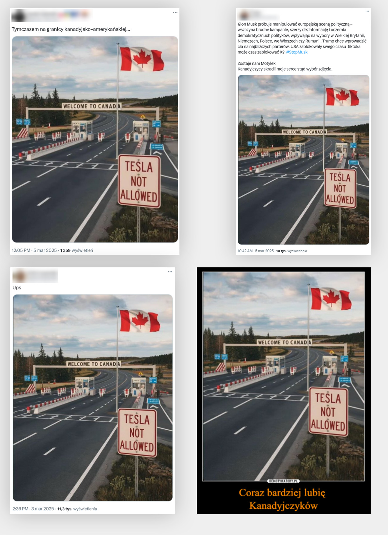 Ilustracja mająca rzekomo przedstawiać granicę USA-Kanada rozchodzi się w polskiej sieci 