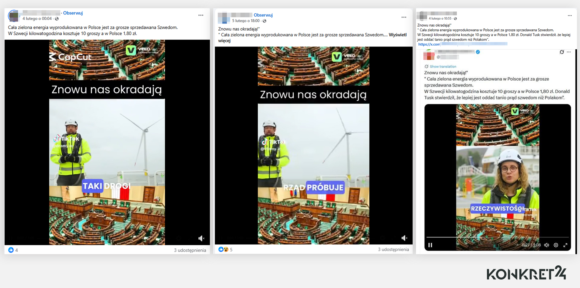 Na Facebooku powielano przekaz o sprzedaży całej energii z OZE do Szwecji 