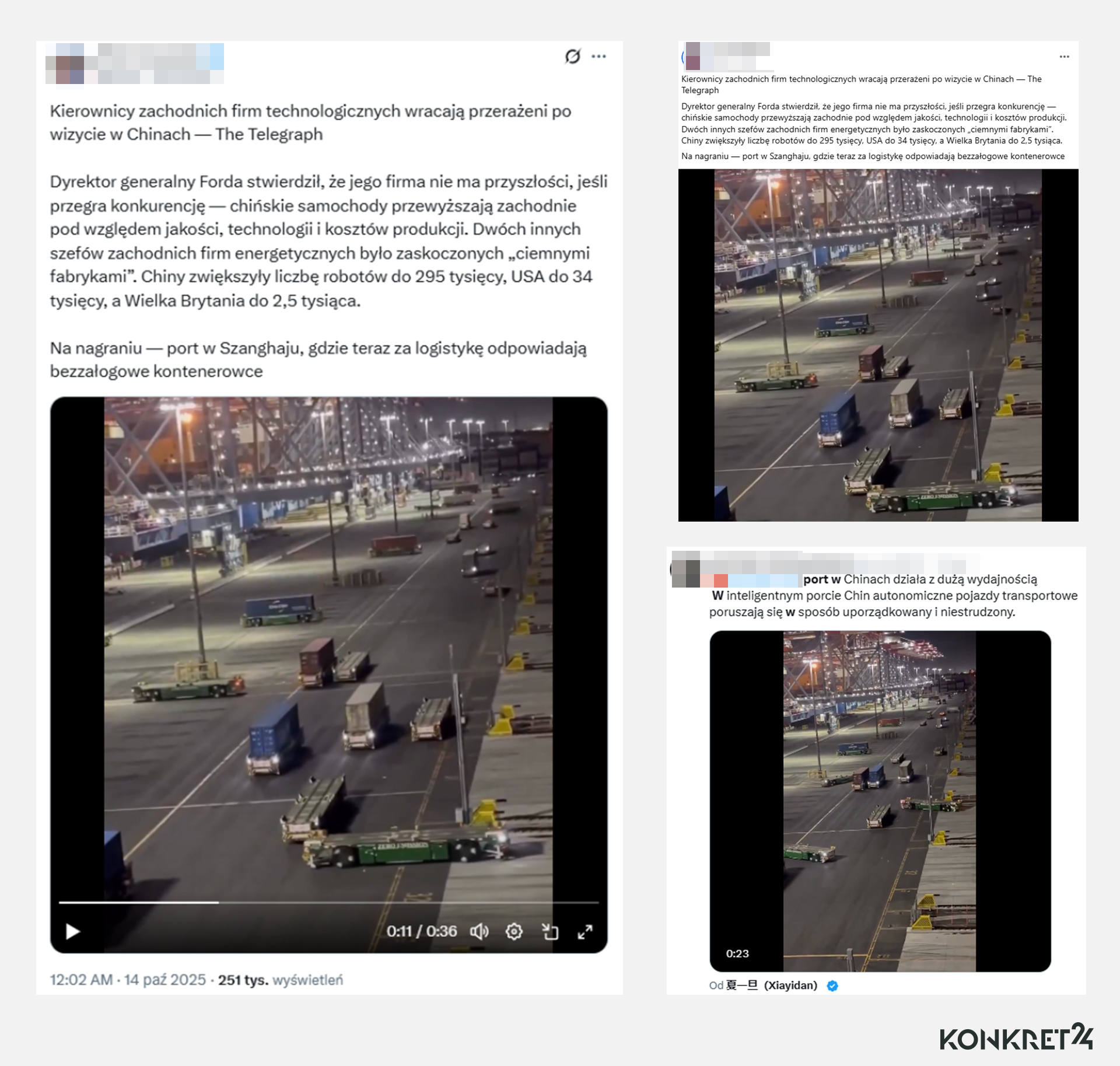 Posty na polskich kontach z fałszywym opisem nagrania z portu