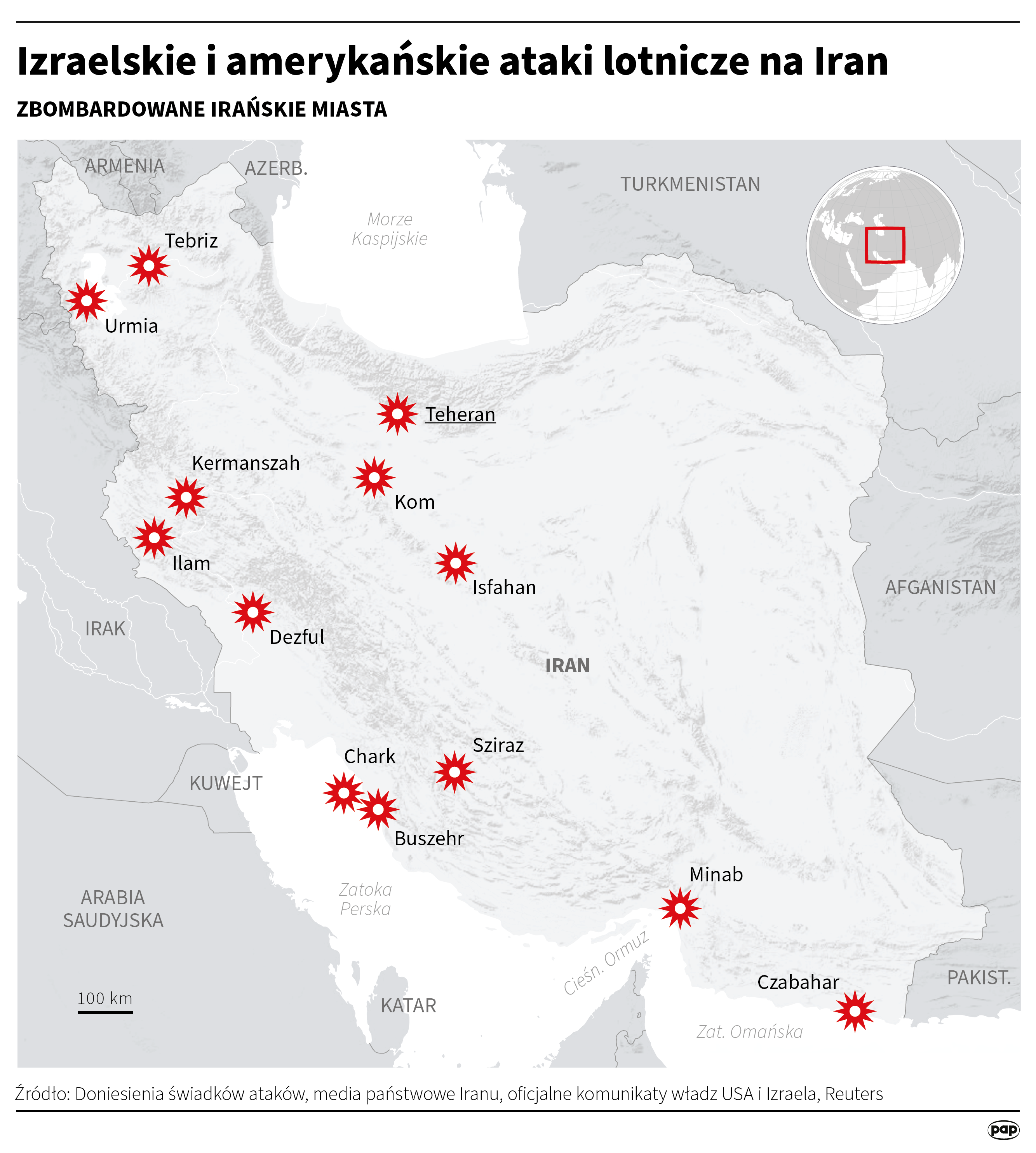 Izraelskie i amerykańskie ataki na Iran