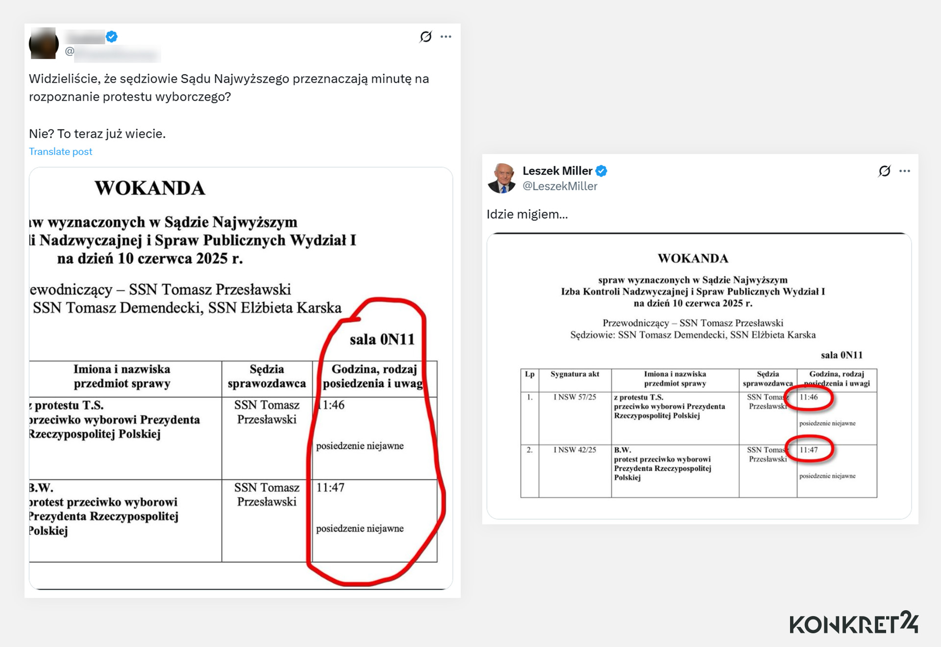 Internauci komentują grafik rozpatrywania protestów wyborczych przez SN