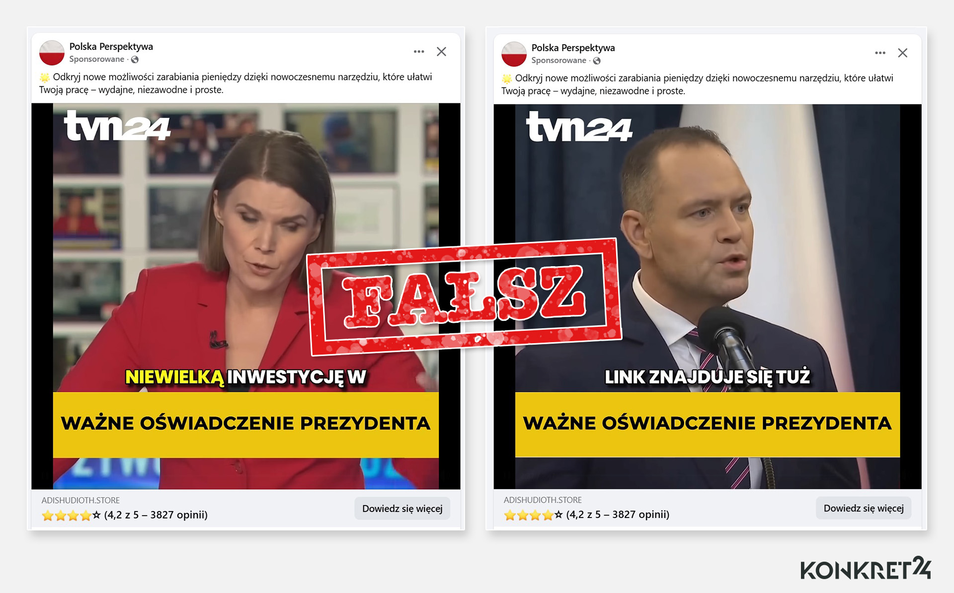 Do tworzenia scamu wykorzystuje się także fałszywki z nazwami znanych mediów