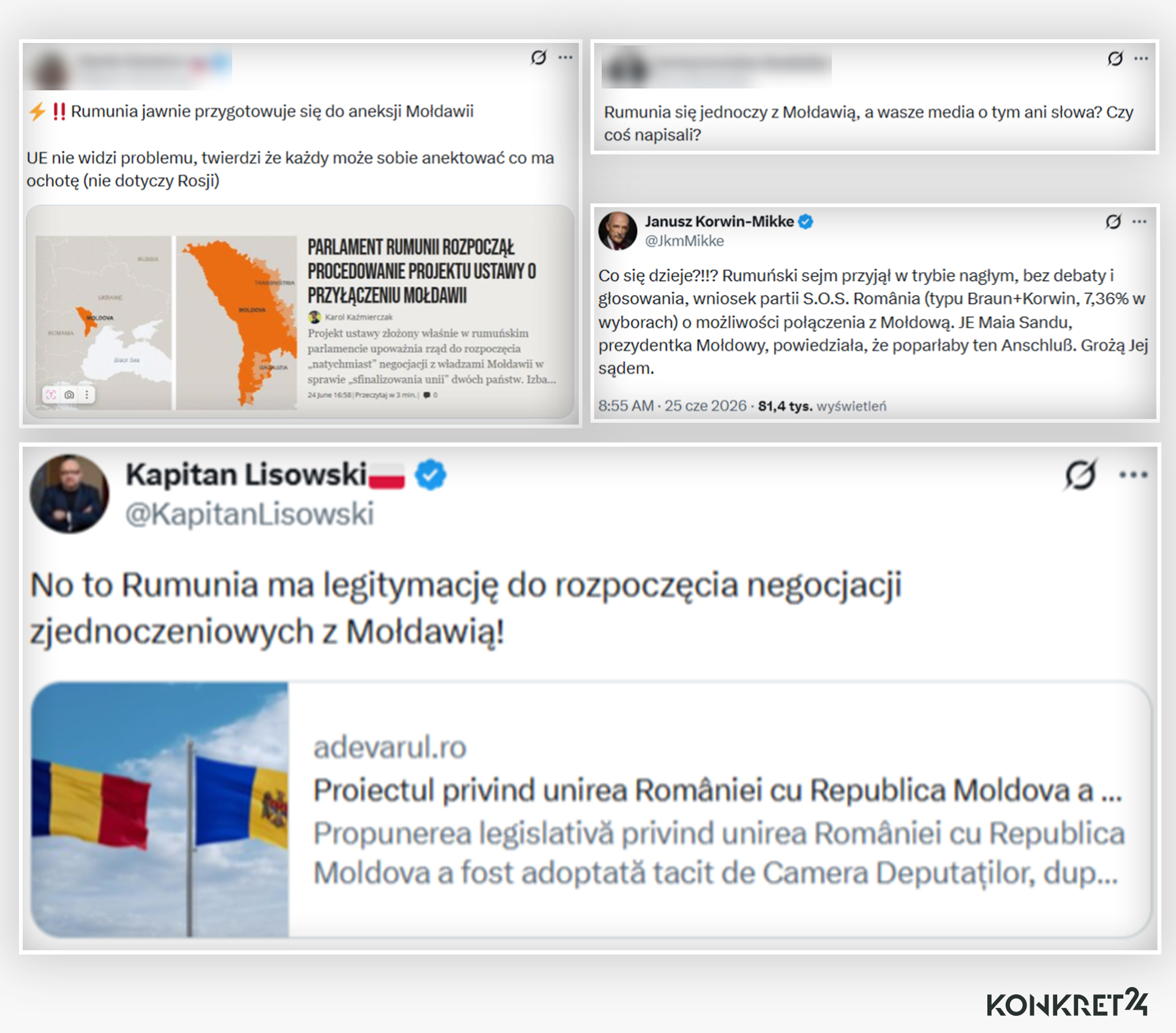 Dyskusja o możliwym zjednoczeniu, a nawet aneksji Mołdawii przez Rumunię, przetoczyła się przez polski internet