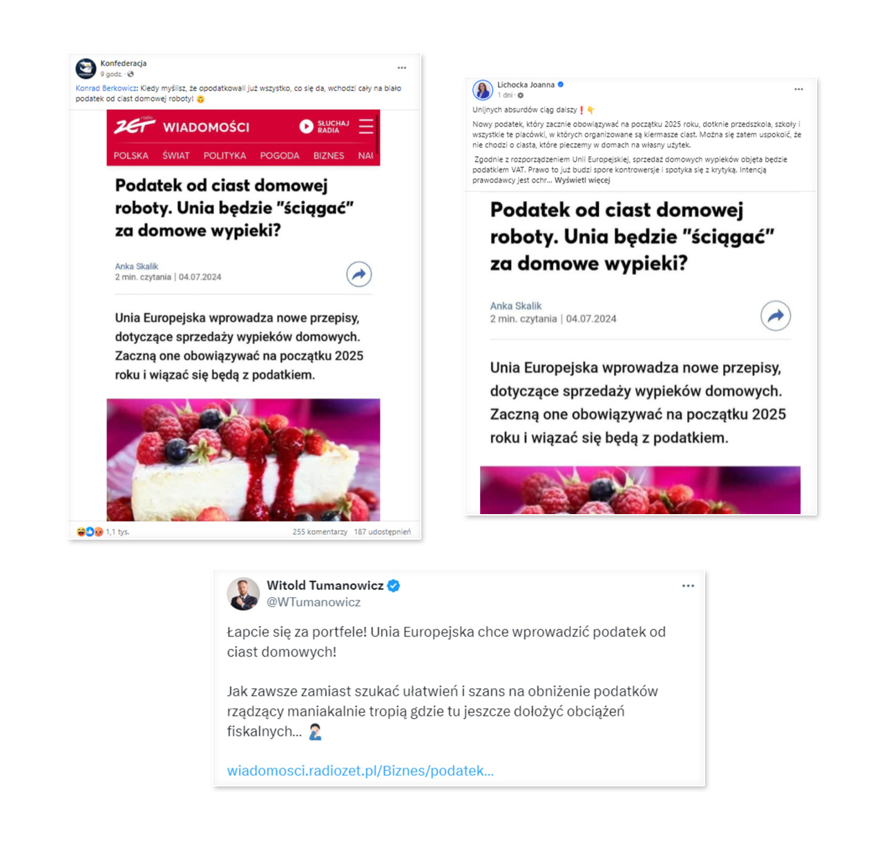 Politycy rozsyłali fake newsa, bazując na tekście z serwisu Radia Zet.