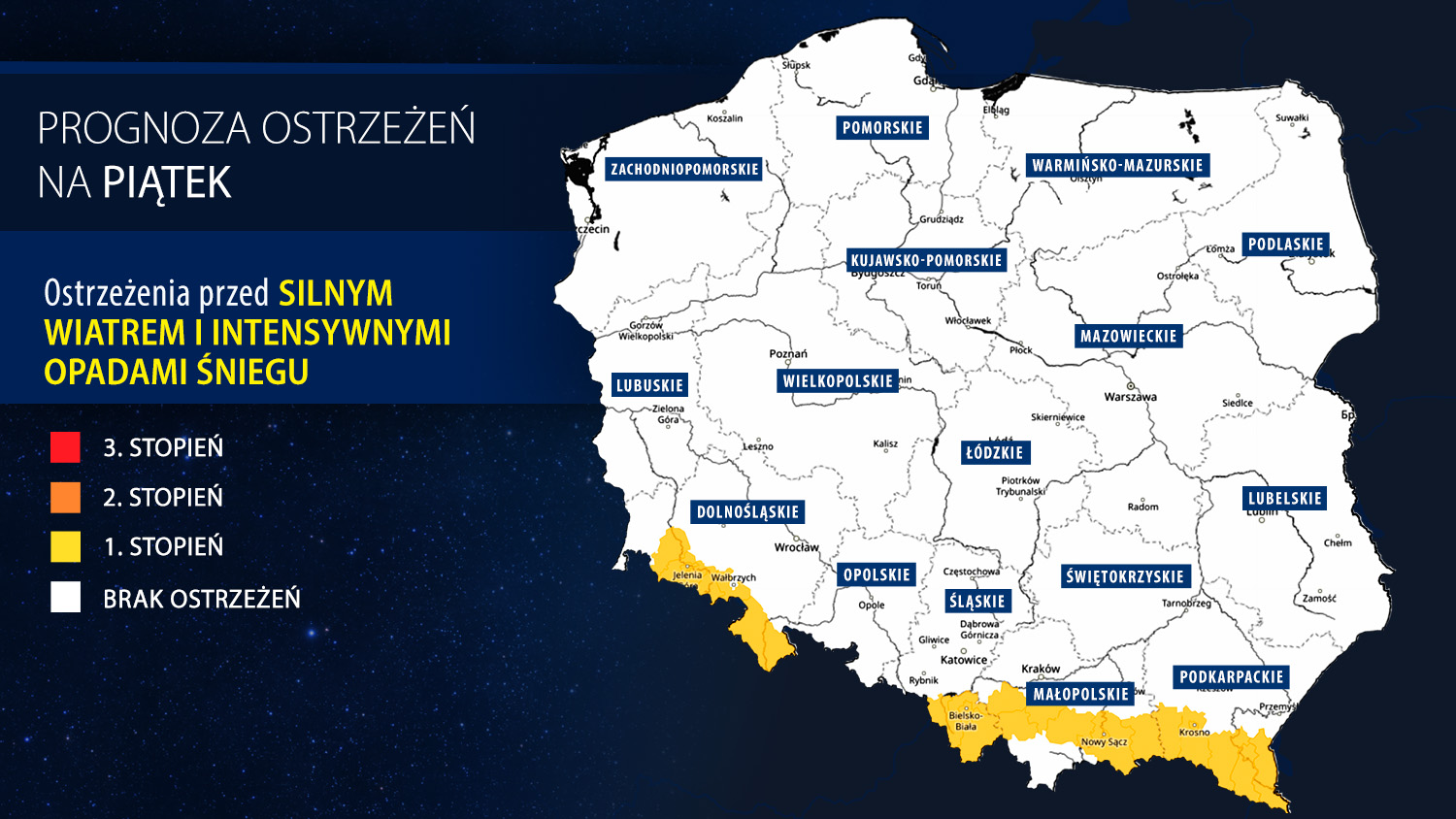 Prognoza zagrożeń IMGW na piątek