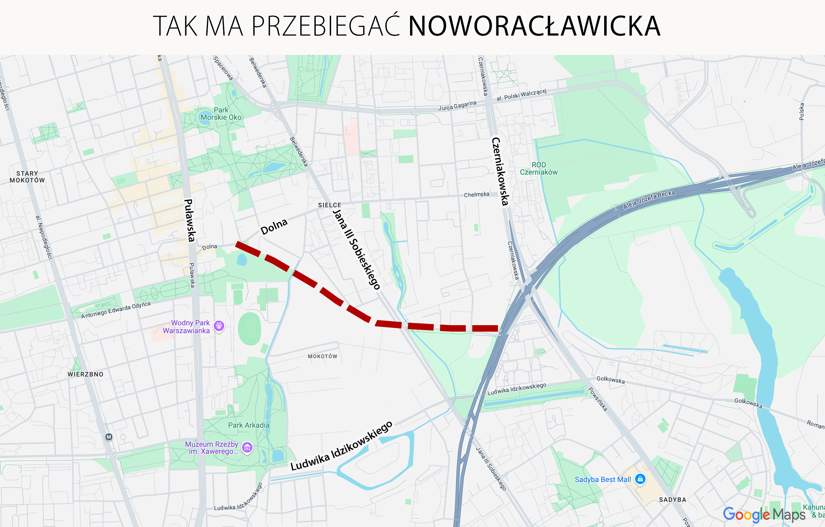 Nowracławicka - orientacyjny przebieg