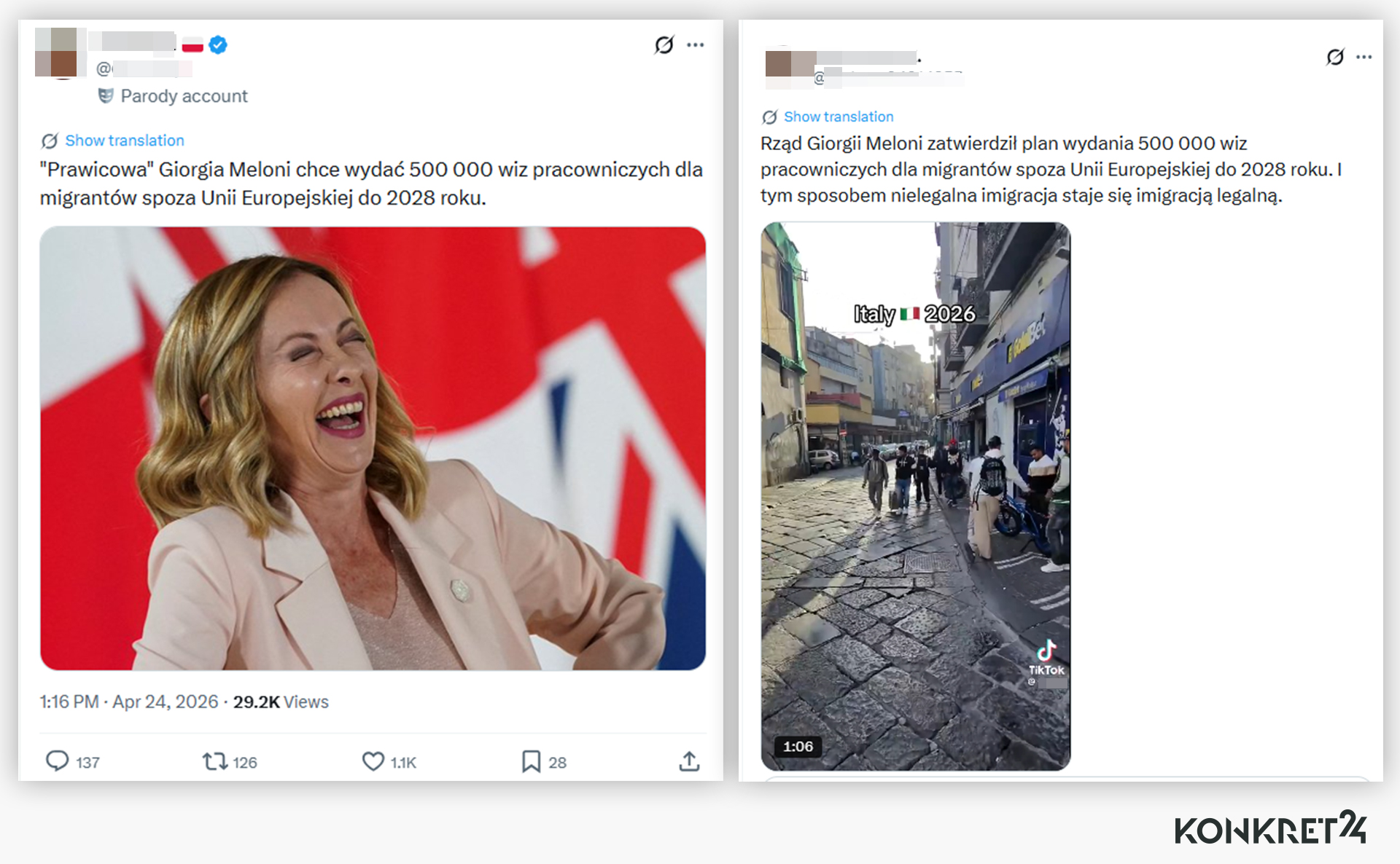 Informacje o decyzji premier Włoch krążą z fałszywymi sugestiami 