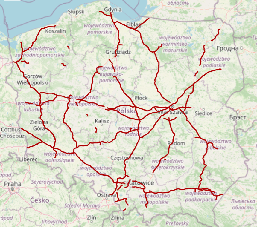 Systemem e-TOLL objętych jest około 5225 km sieci dróg płatnych