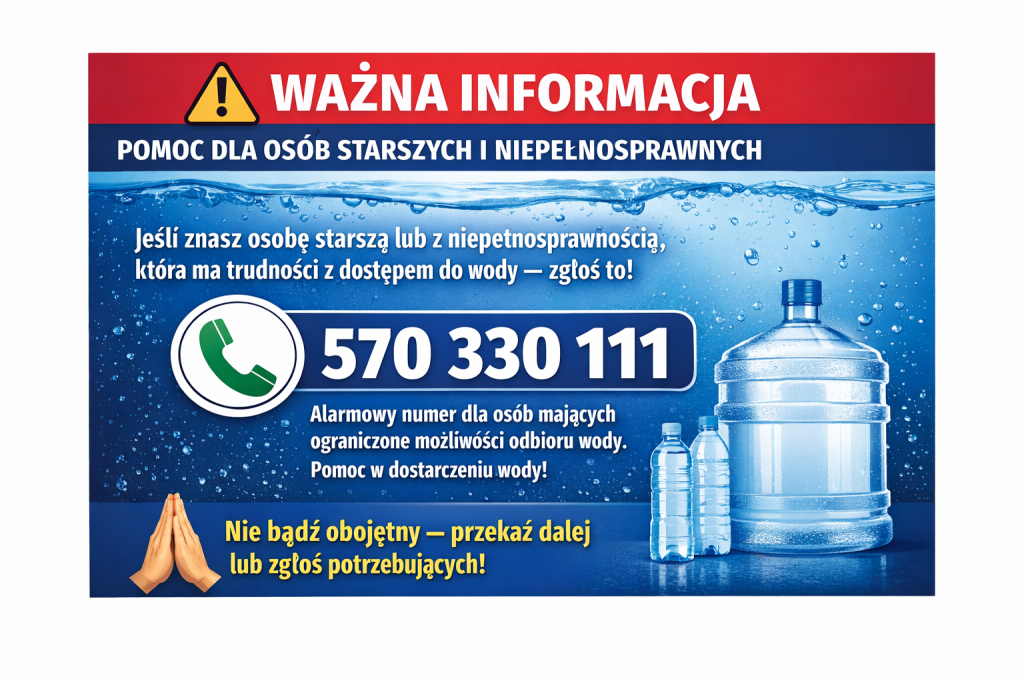Pomoc dla osób, które mają ograniczone możliwości samodzielnego zaopatrzenia się w wodę