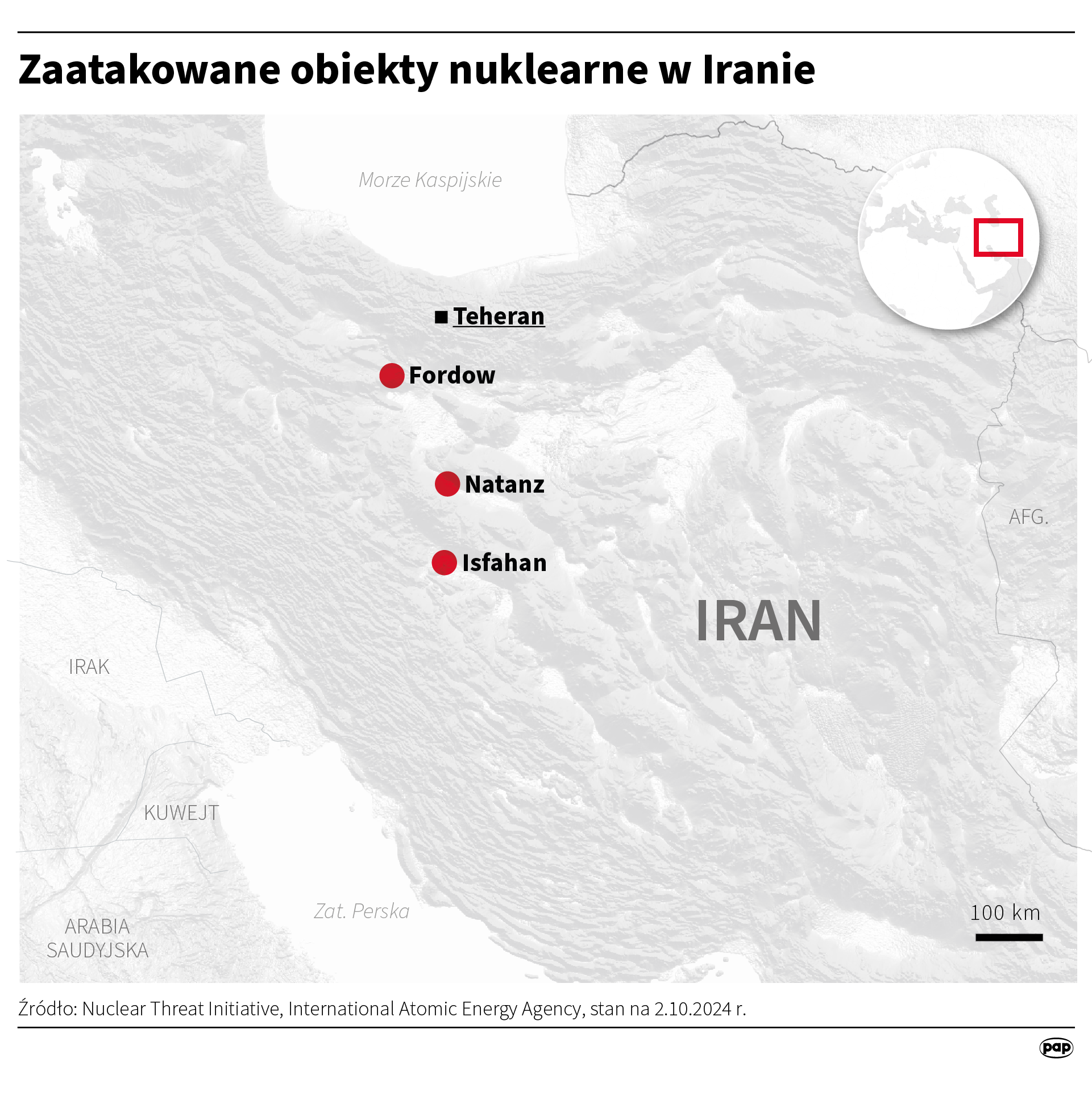 Zaatakowane obiekty nuklearne w Iranie