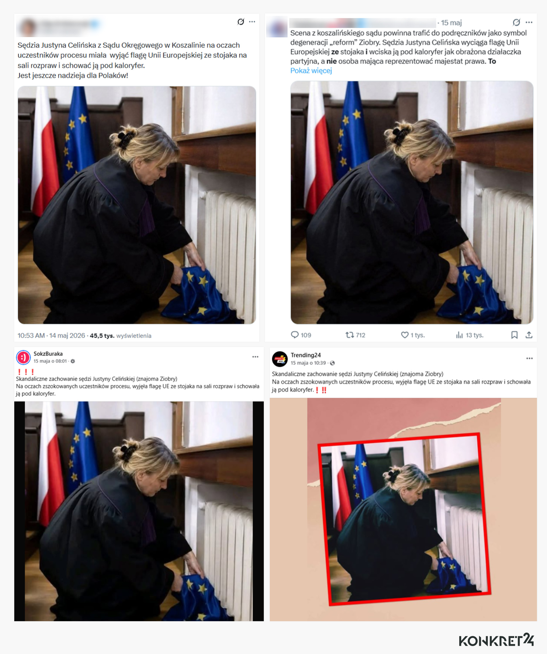 Zdjęcie majace dokumentować incydent z flagą zebrało dziesiątki tysięcy wyświetleń 