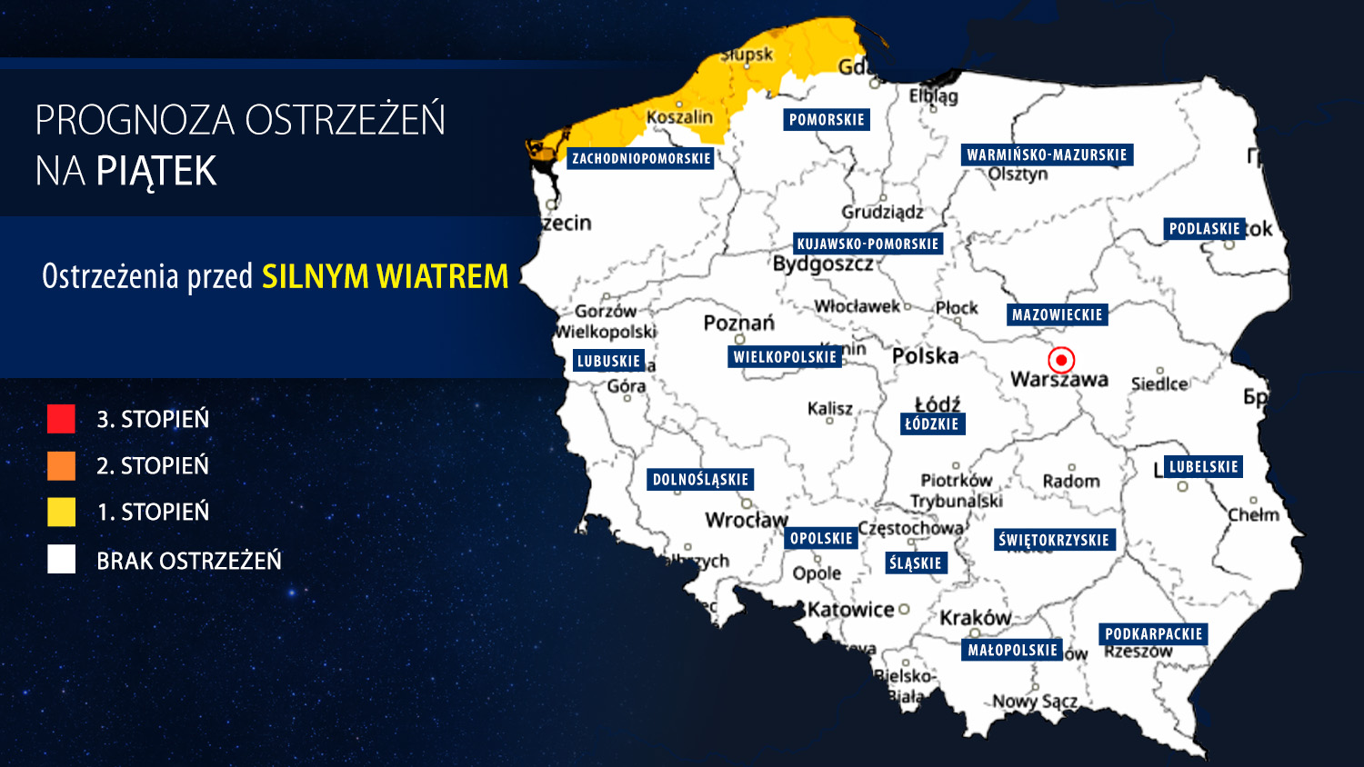 Prognoza zagrożeń IMGW na piątek