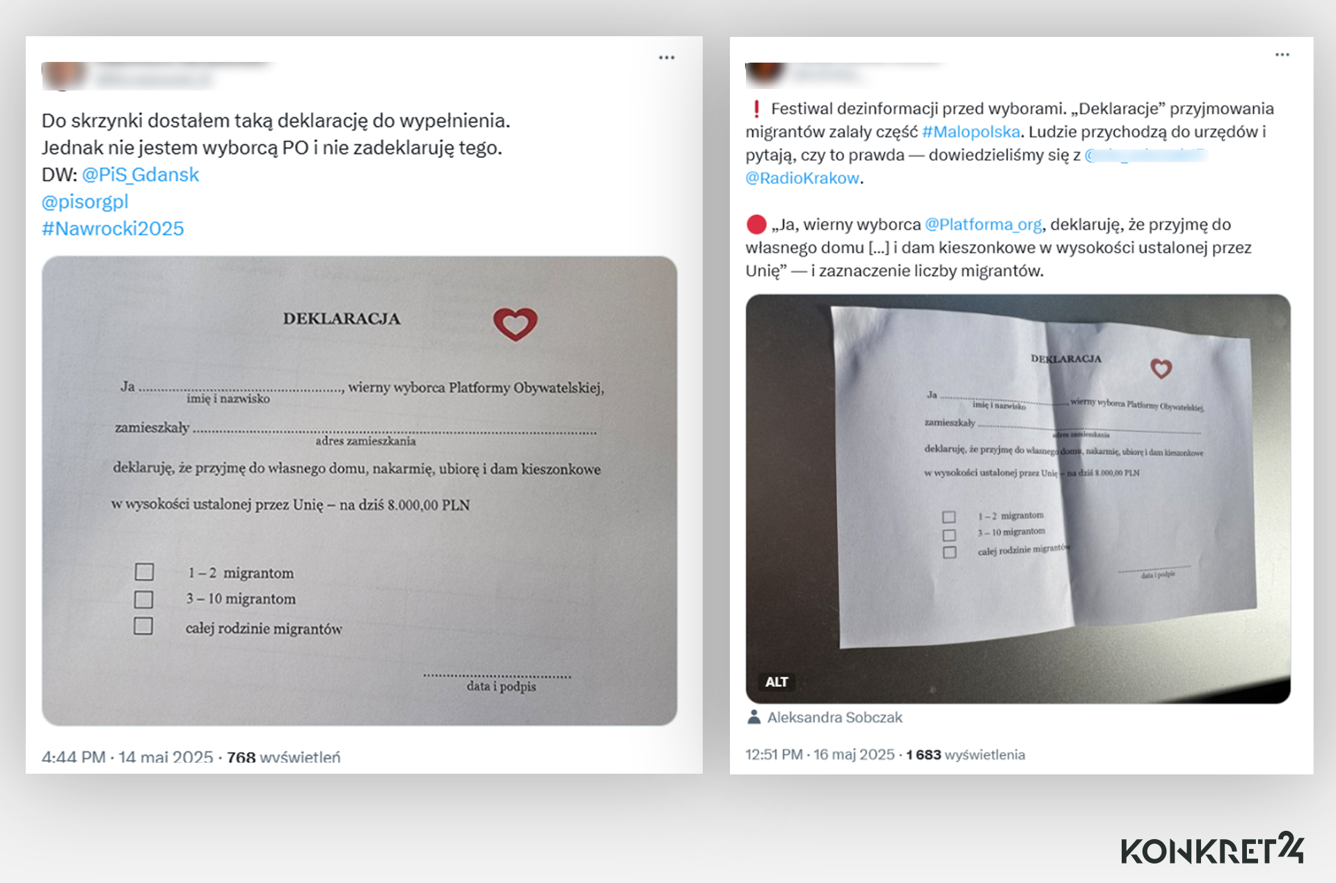 Informacje o fałszywce pojawiły się w sieci już przed pierwszą turą wyborów