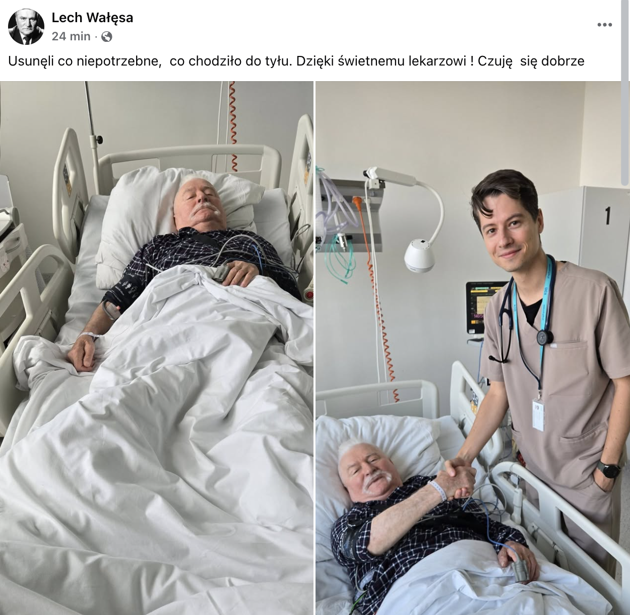 Post opublikowany na profilu Lecha Wałęsy