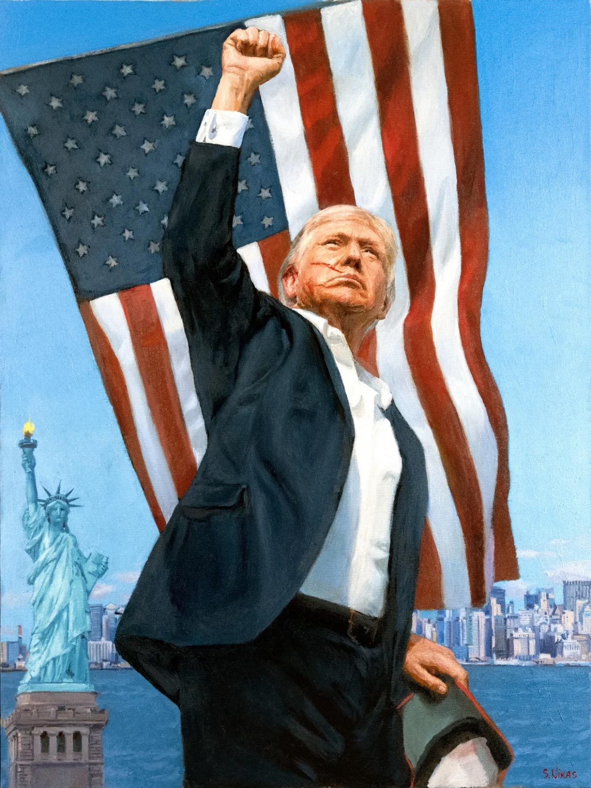 Portret Donalda Trumpa namalowany przez rosyjskiego artystę