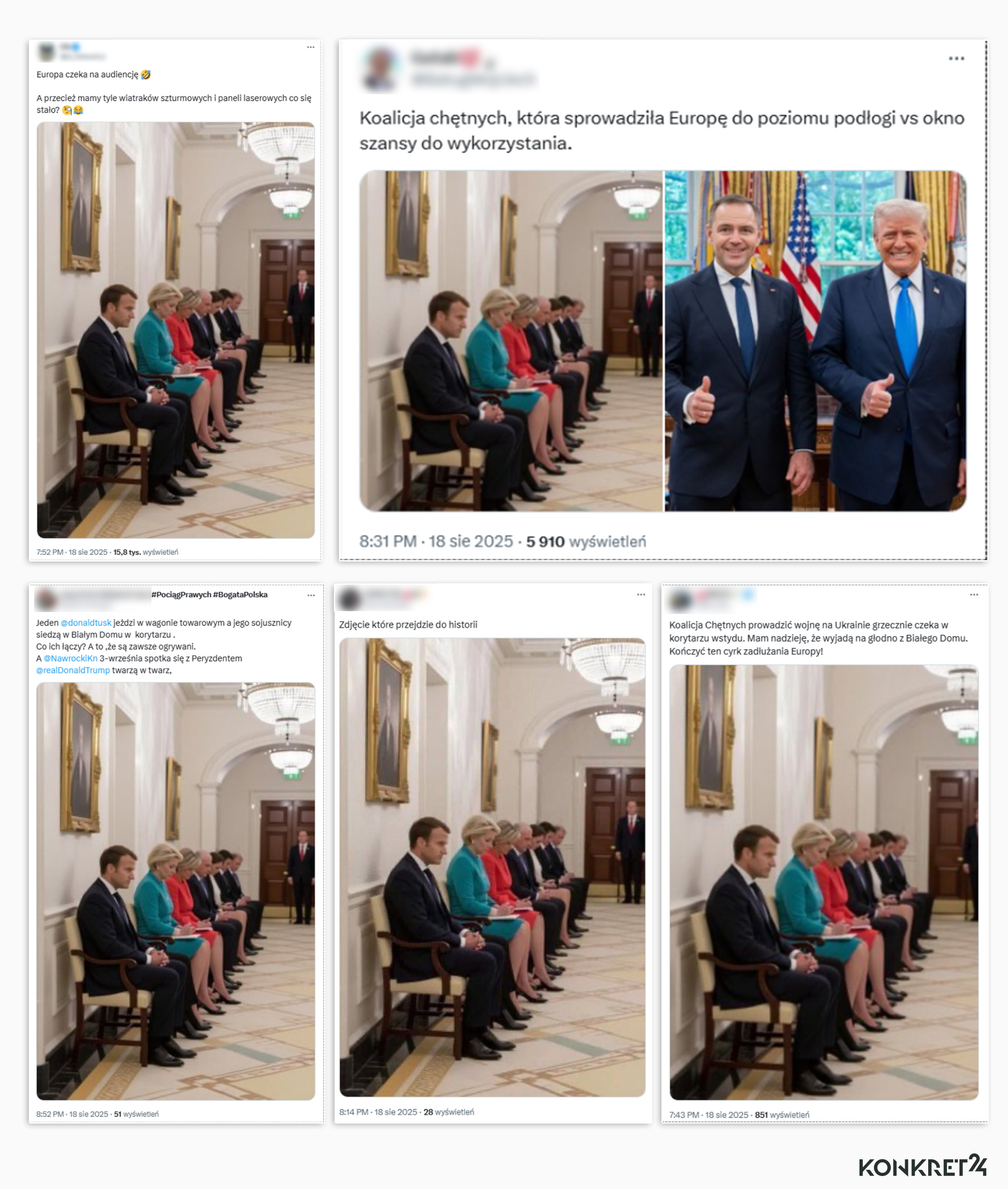 Wygenerowany przez AI obraz publikowało wielu internautów, kpiąc z "koalicji chętnych" 