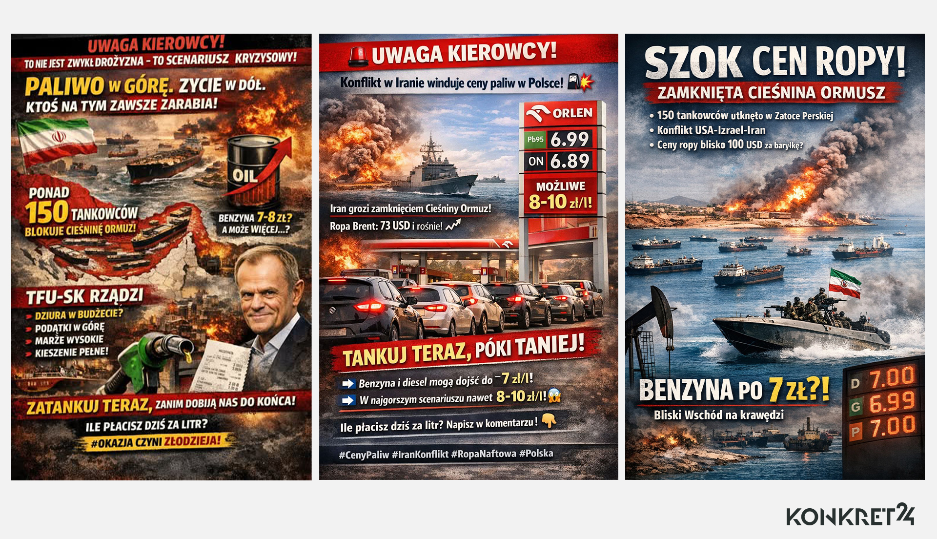 Sensacyjna treść i niepokojące obrazy mają potęgować poczucie strachu