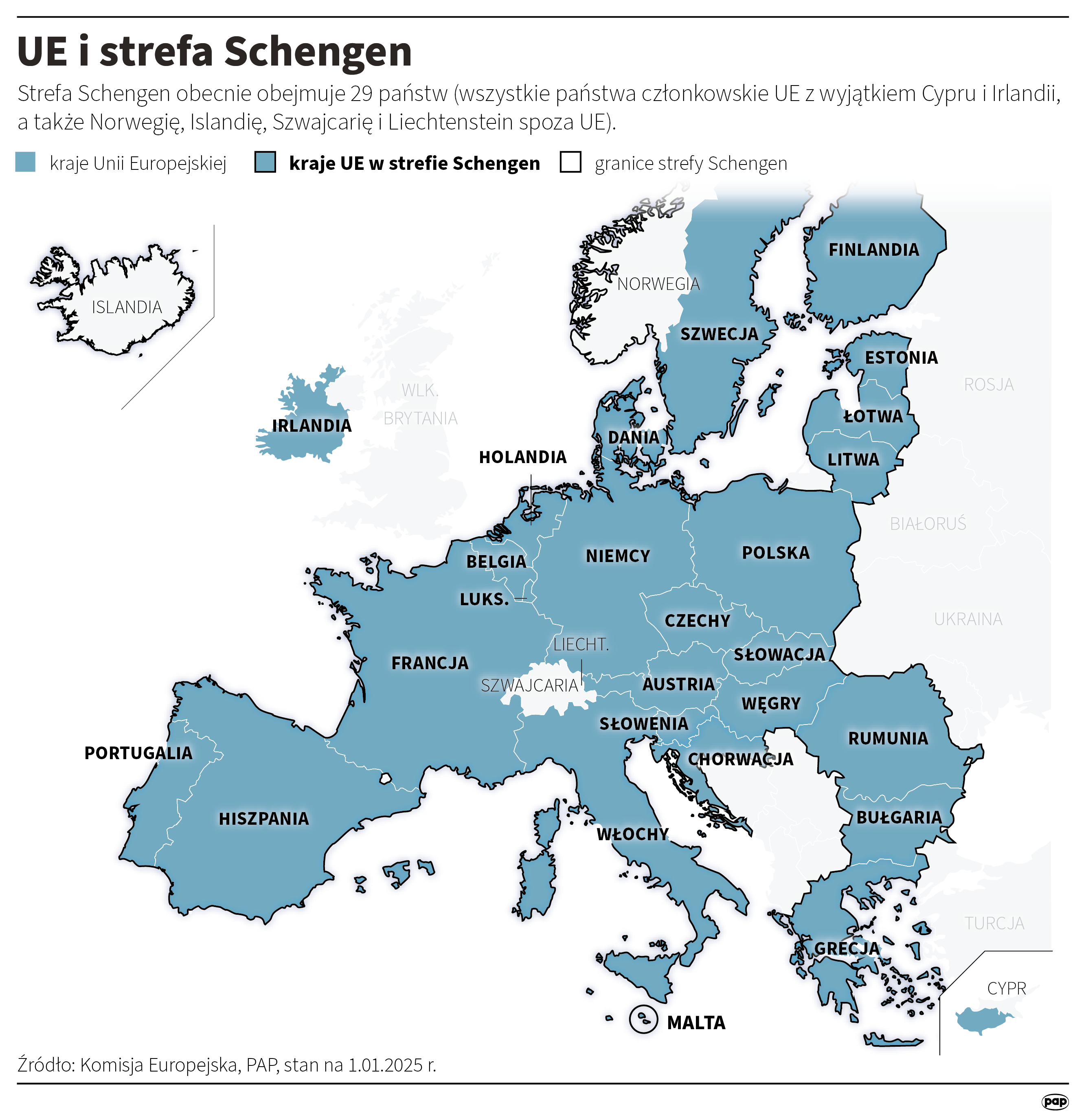 Unia Europejska i strefa Schengen