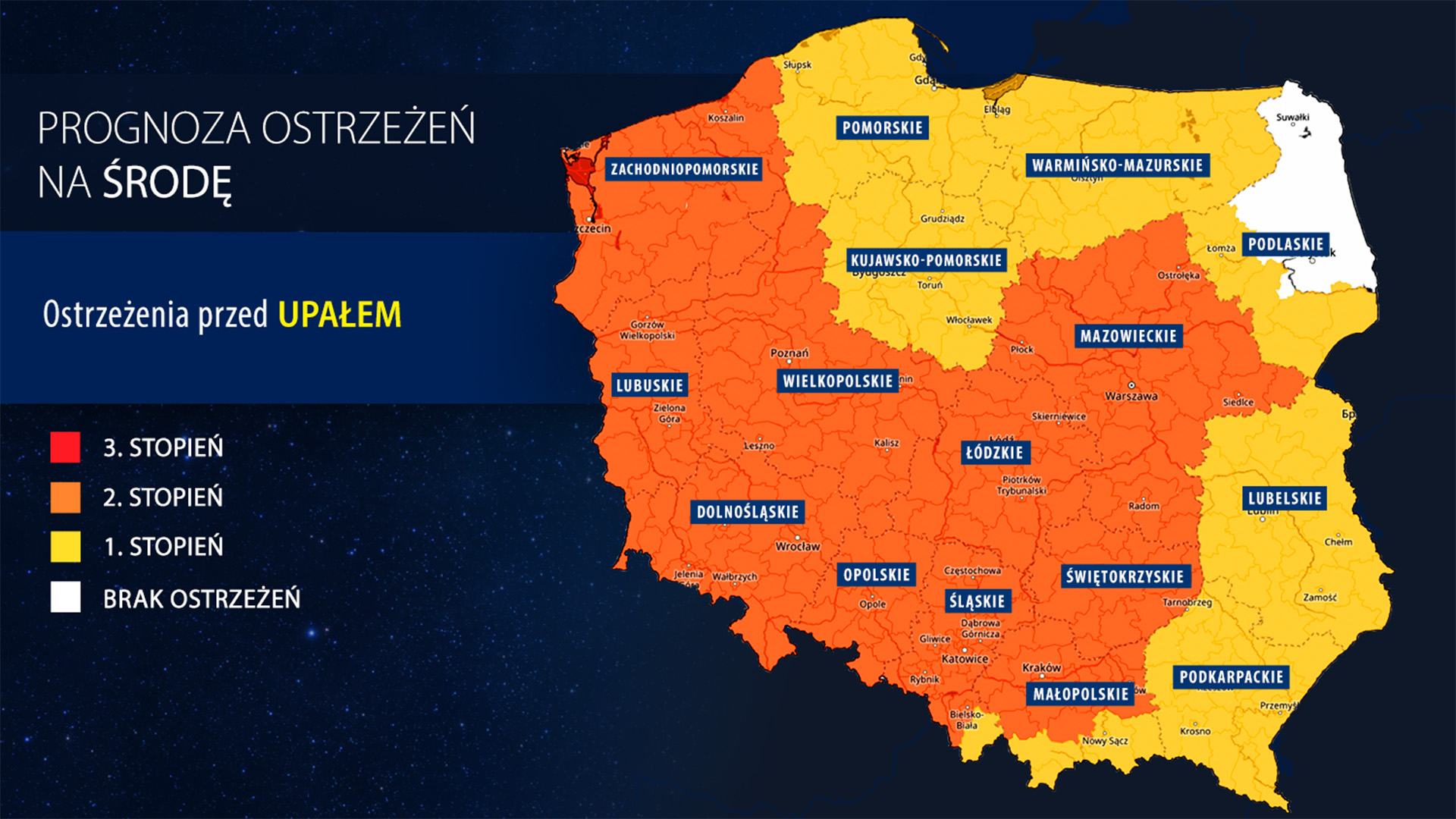 Prognoza zagrożeń na środę