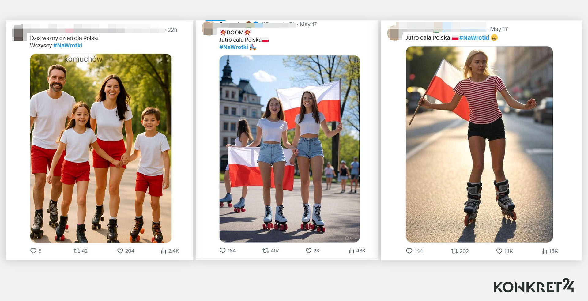 Do akcji wykorzystywano różne sztucznie wygenerowane obrazki