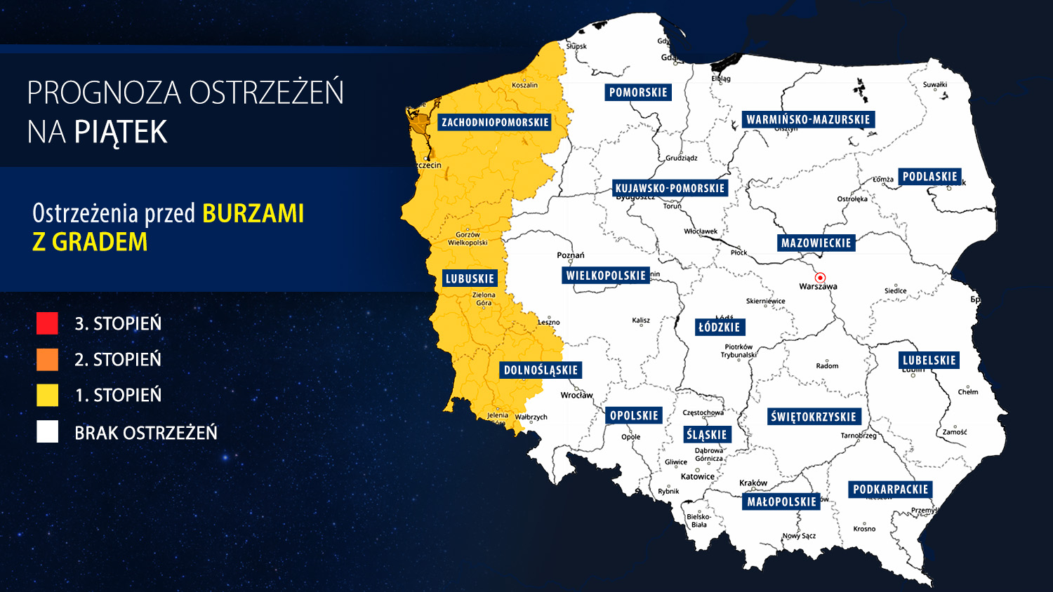 Prognoza alertów IMGW na piątek