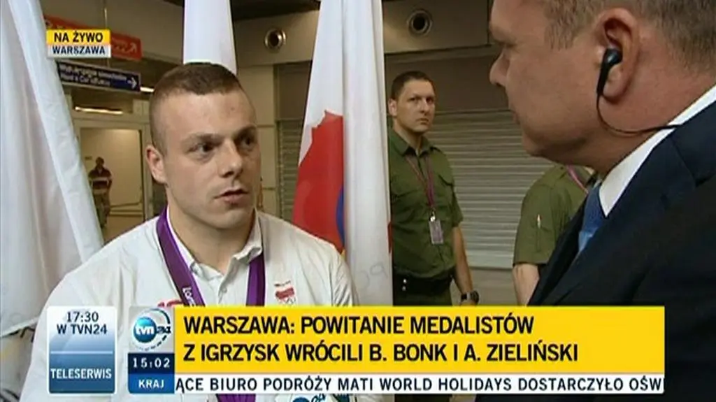 Adrian Zieliński po przylocie do Polski