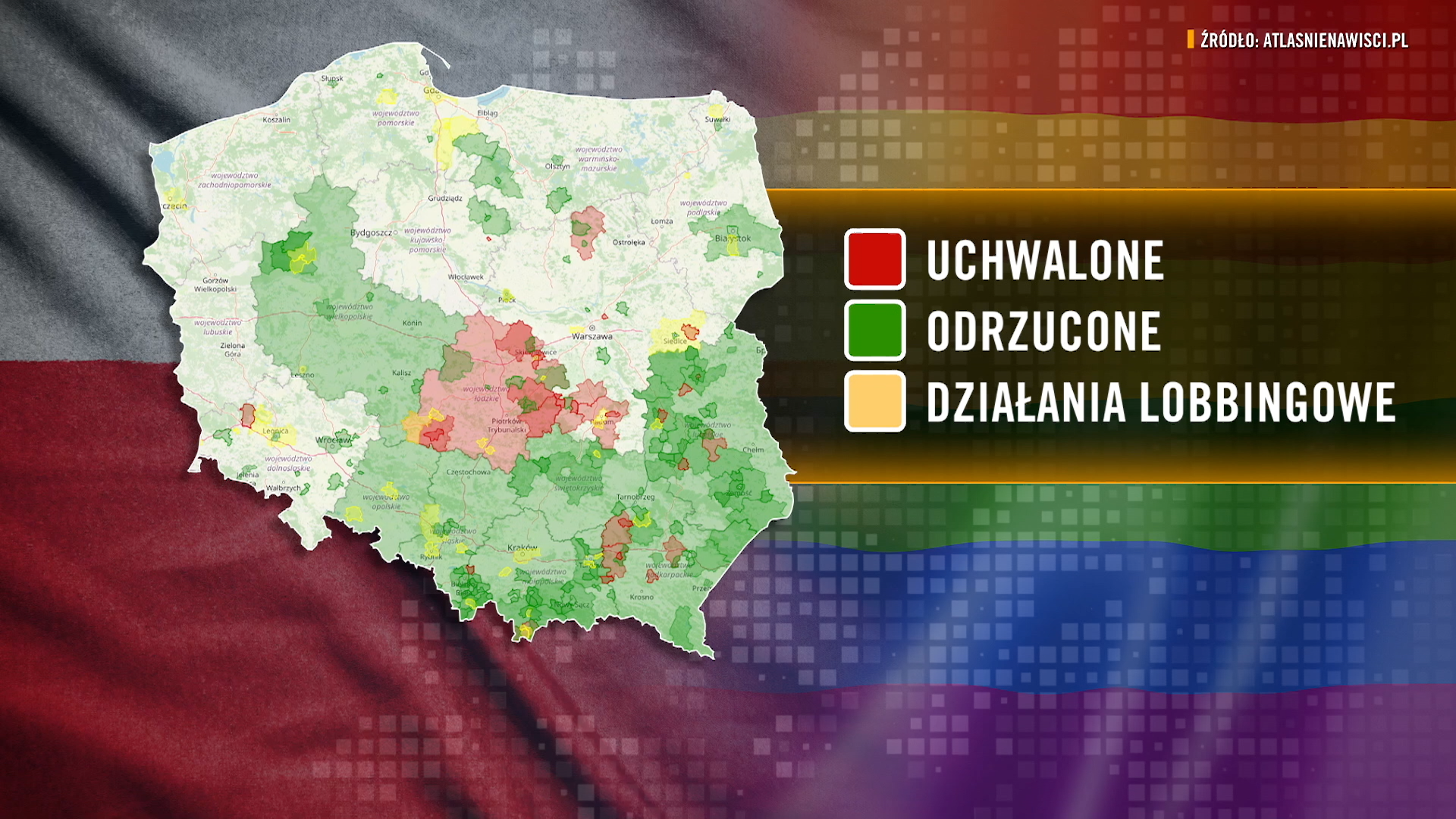 Mapa "stref wolnych od LGBT"