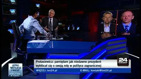 Andrzej Celiński, dr Marek Migalski i Jacek Protasiewicz w programie "24 Godziny" rozmawiają o konfllikcie między prezydentem a MSZ