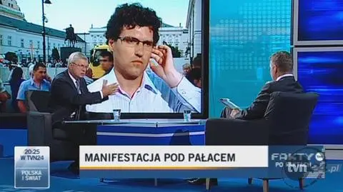 Andrzej Celiński o zamieszaniu wokół krzyża (TVN24)