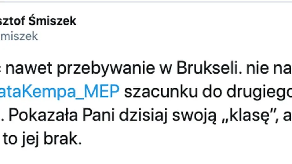 Na słowa Beaty Kempy zareagował Krzysztof Śmiszek