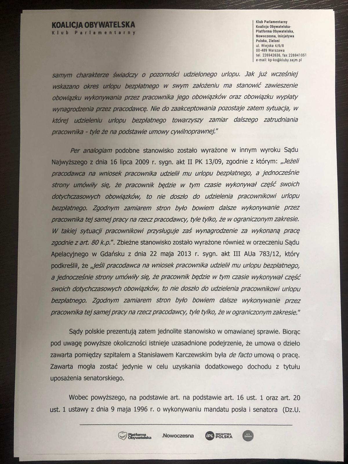 Wniosek posła Michała Szczerby w sprawie kontroli. Część 2