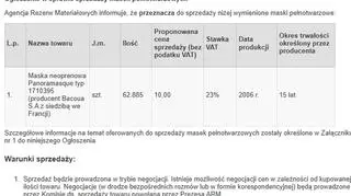 Informacja o przetargu ze strony Agencji Rezerw Materiałowych