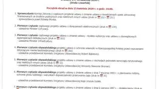 Porządek dzienny 10. posiedzenia Sejmu Rzeczypospolitej Polskiej
w dniach 15 i 16 kwietnia 2020 r.