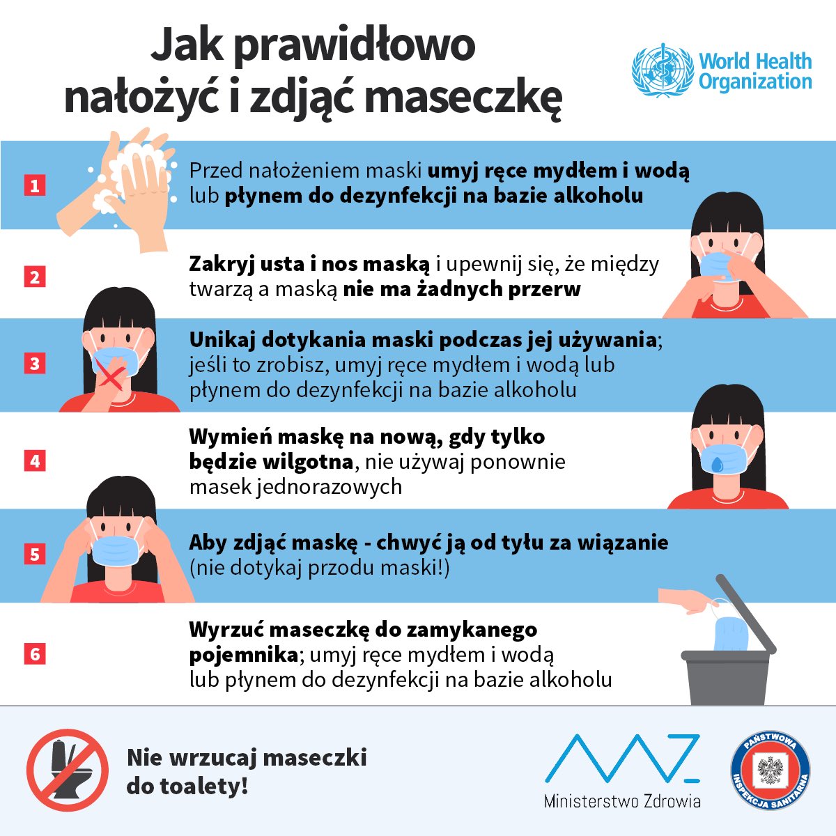 Jak nałożyć i zdjąć maseczkę