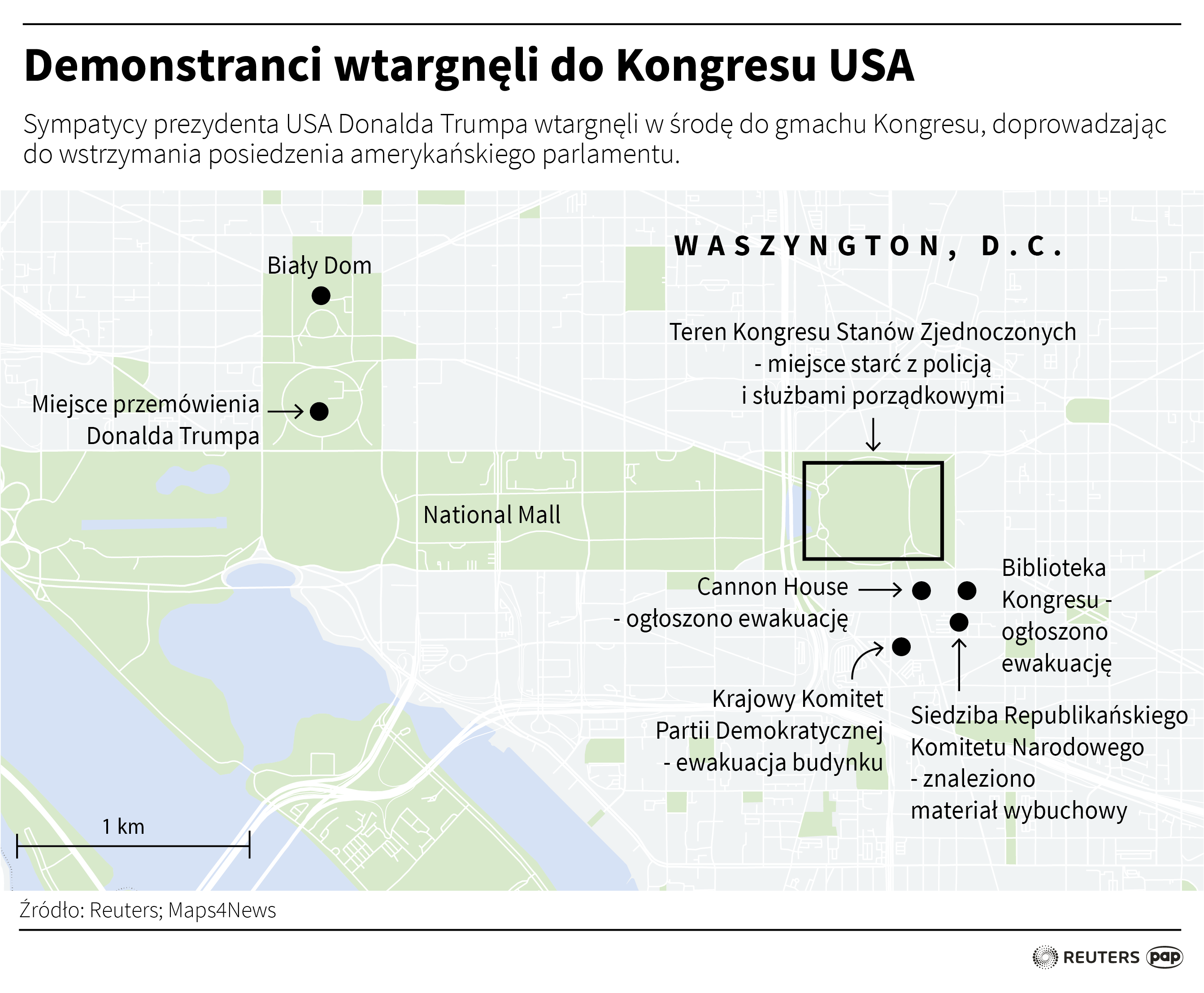 Demonstranci wtargnęli do Kongresu USA