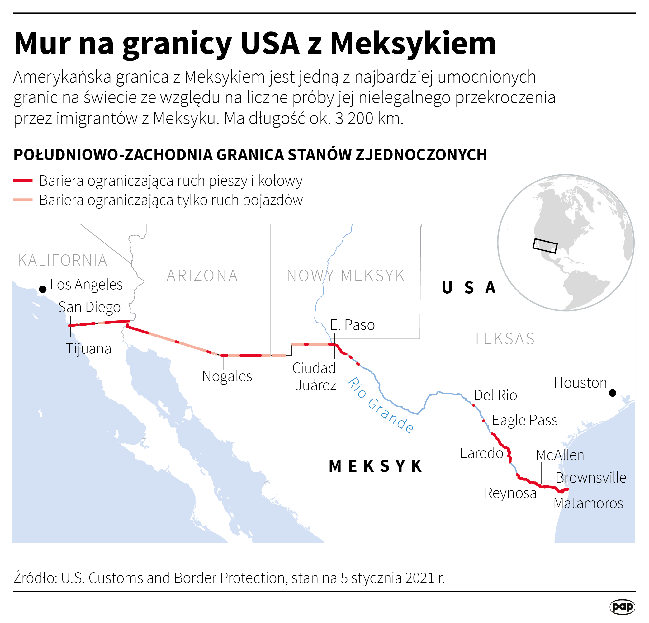 Mur na granicy USA z Meksykiem