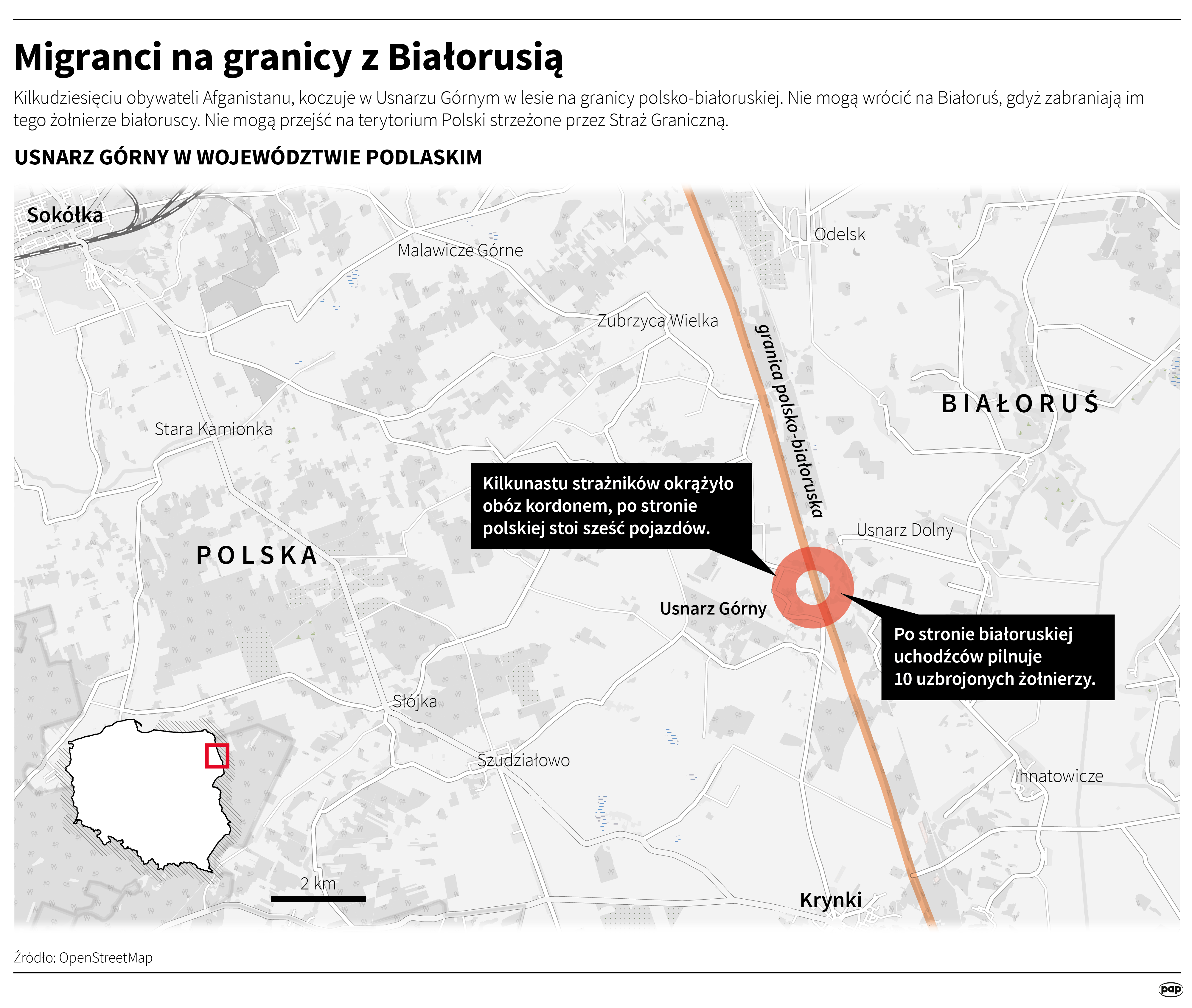 Aktualnie czytasz: Migranci koczują na granicy od 20 dni. Nad Usnarzem Górnym przeszła ulewa