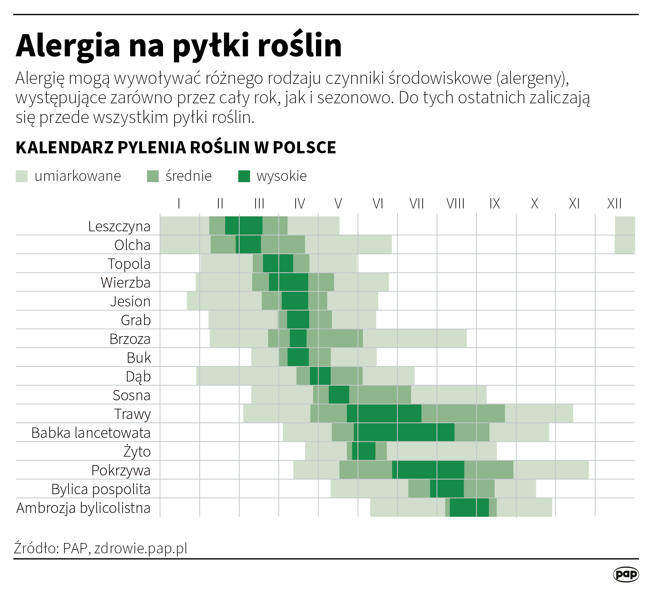 Kalendarz pylenia roślin w Polsce