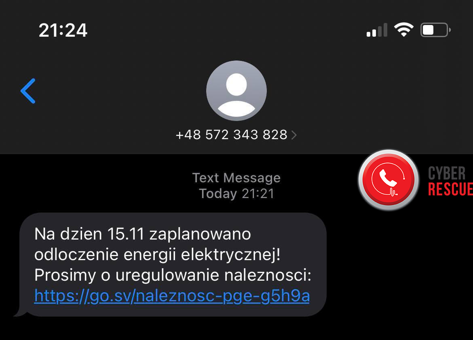 Tak wygląda SMS od oszustów