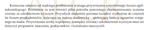 Fragment programu wyborczego PiS z 2015 roku