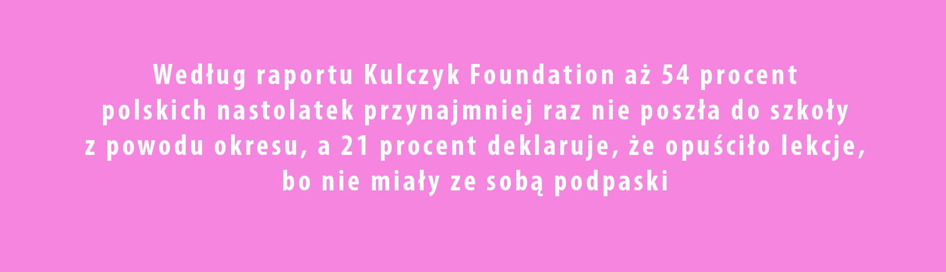 Dane z raportu "Menstruacja" Kulczyk Foundation
