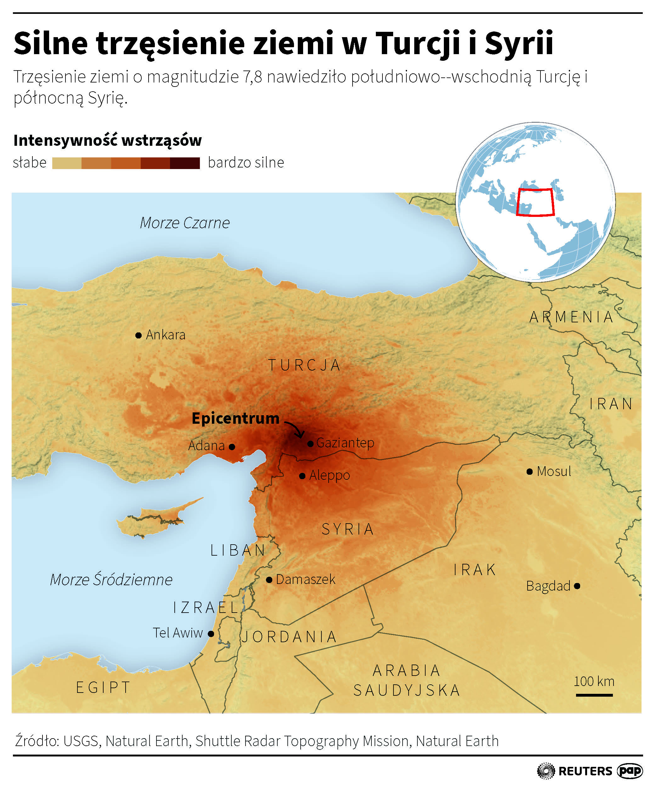 Silne trzęsienie ziemi w Turcji i Syrii