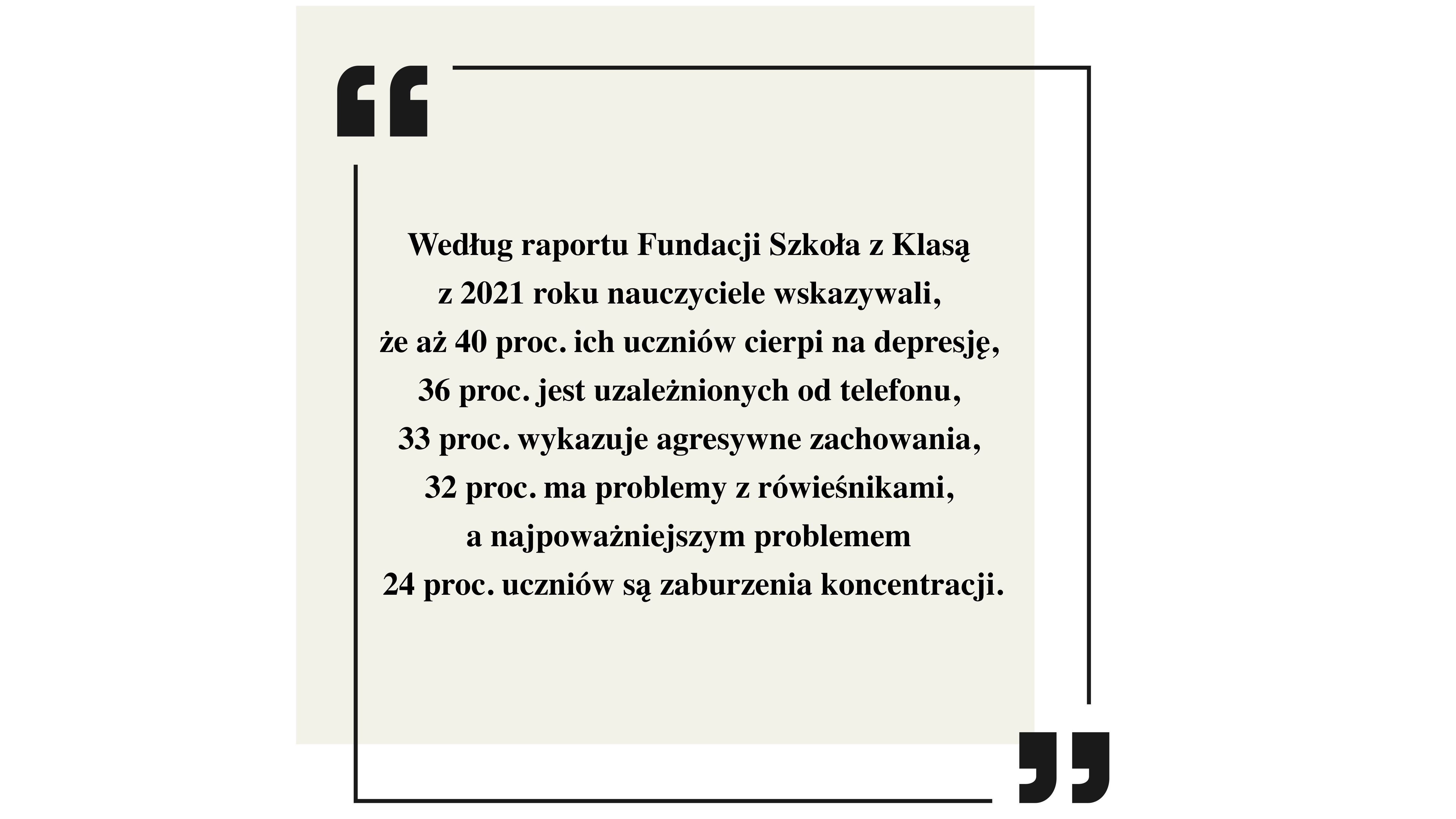 Aż 40 procent uczniów cierpi na depresję. 