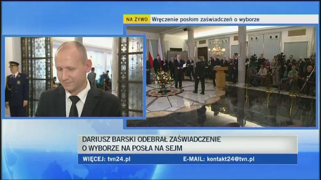Barski odebrał zaświadczenie o wyborze