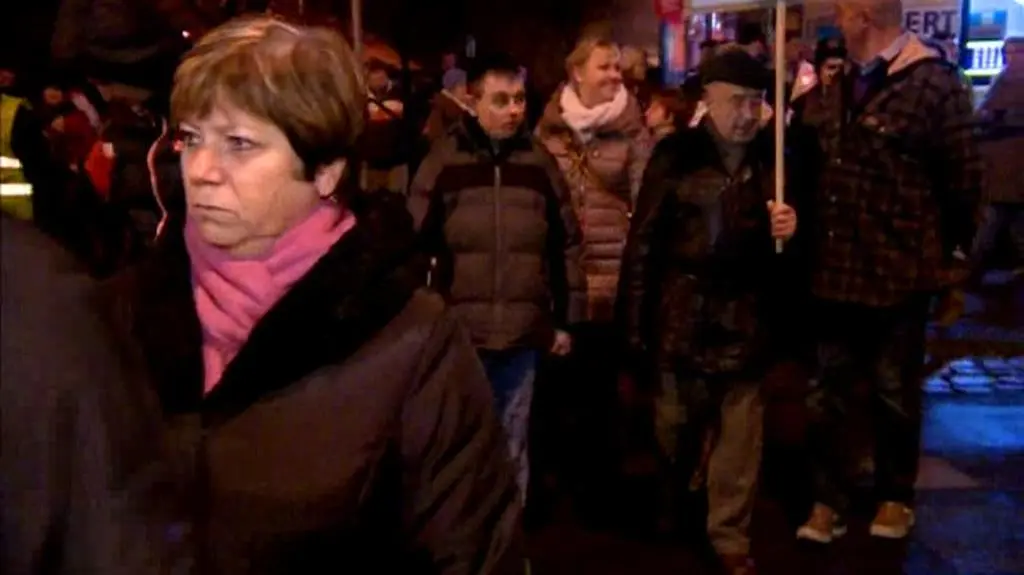 Blokada głównej ulicy w Leśnicy