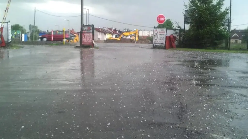 Burza z gradem w Malborku