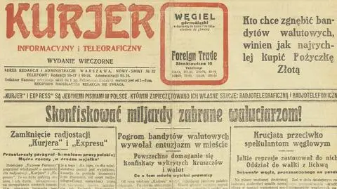 Pogrom bandytów walutowych w Warszawie, walka z węglową spekulacją i faszyści Mussoliniego w rządzie