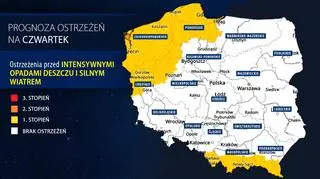 Prognoza zagrożeń na czwartek