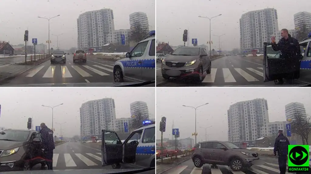 Jechał pod prąd z pomocą przyszła policja