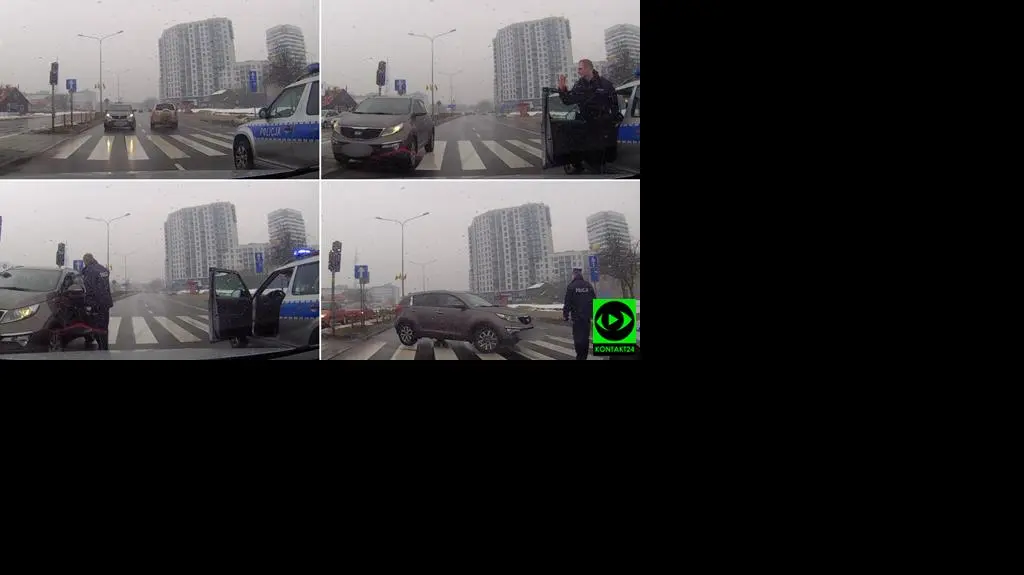 Jechał pod prąd z pomocą przyszła policja